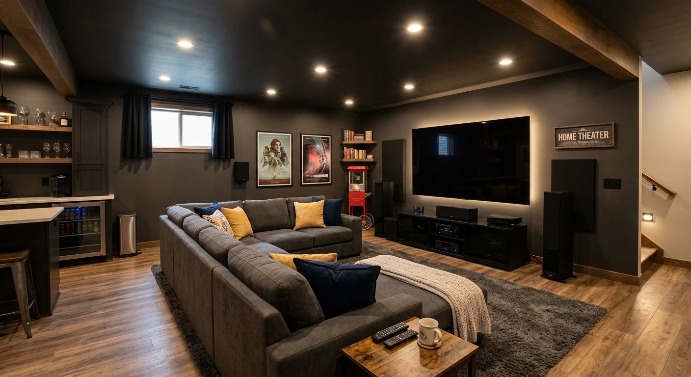 Basement renovation in Koksilah, British Columbia