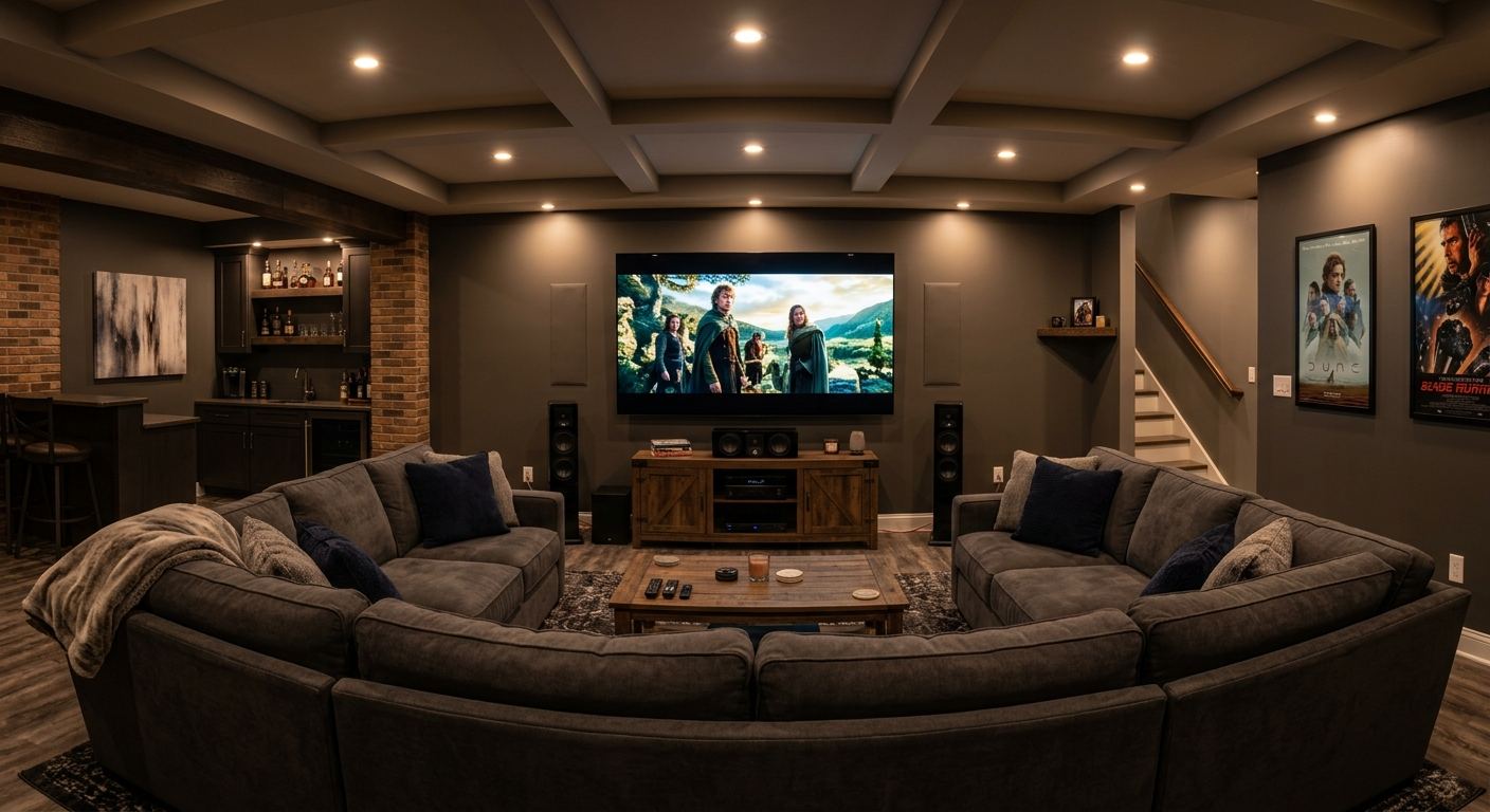 Finished basement in Coquitlam — open concept design