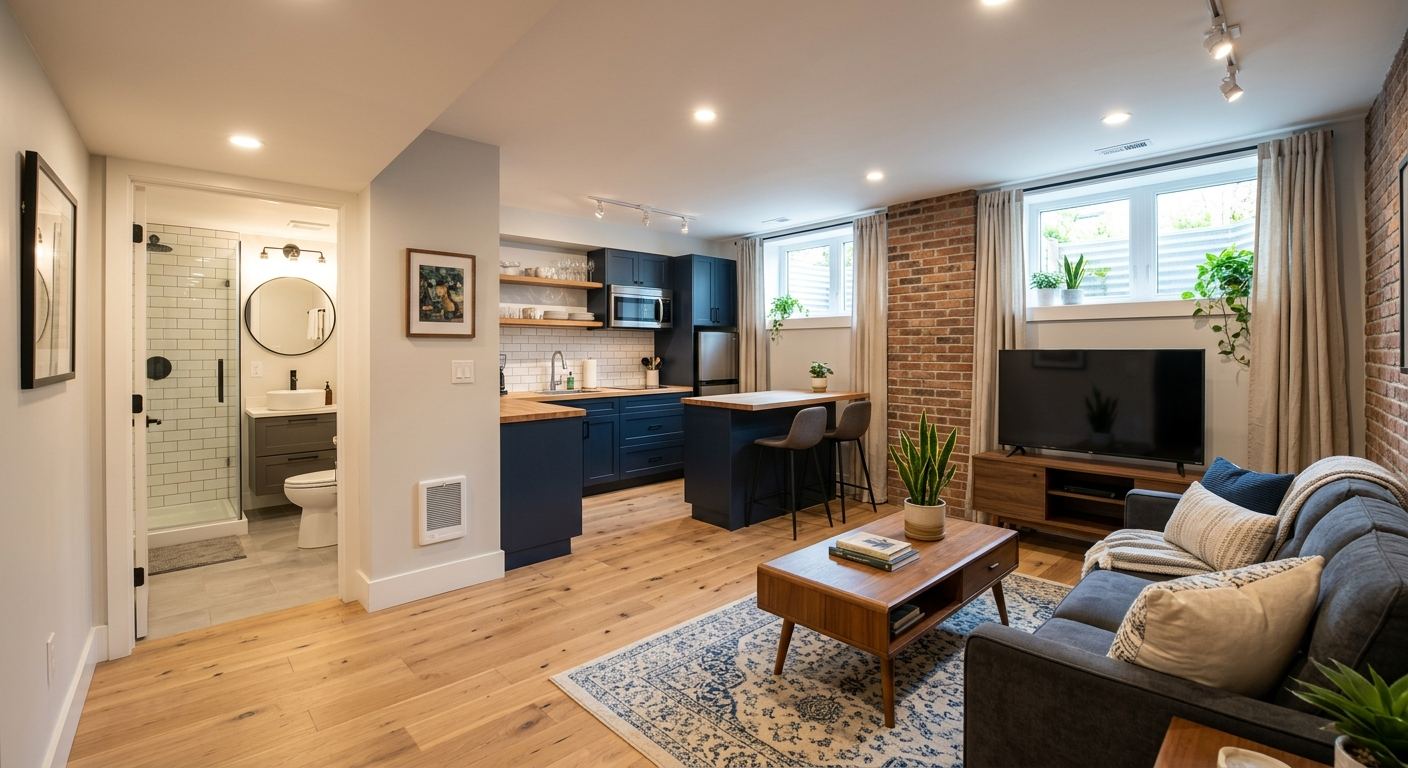 New basement finishing in Marlborough, British Columbia