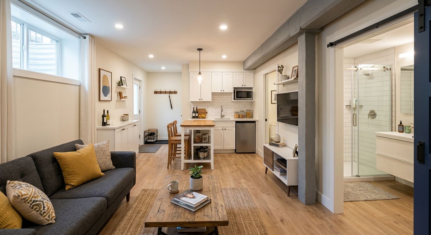 New basement finishing in Burnaby Heights, British Columbia