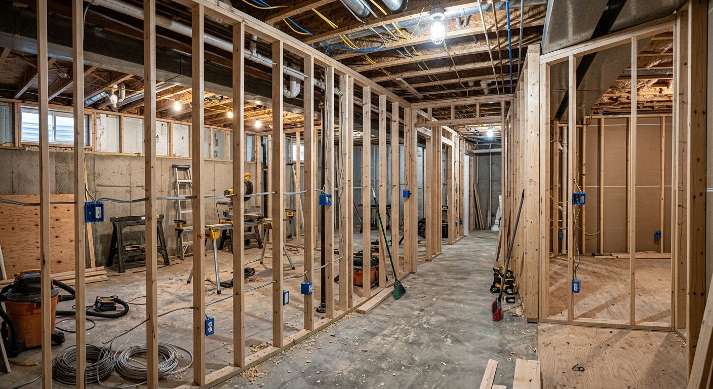 Finished basement in Anmore — open concept design