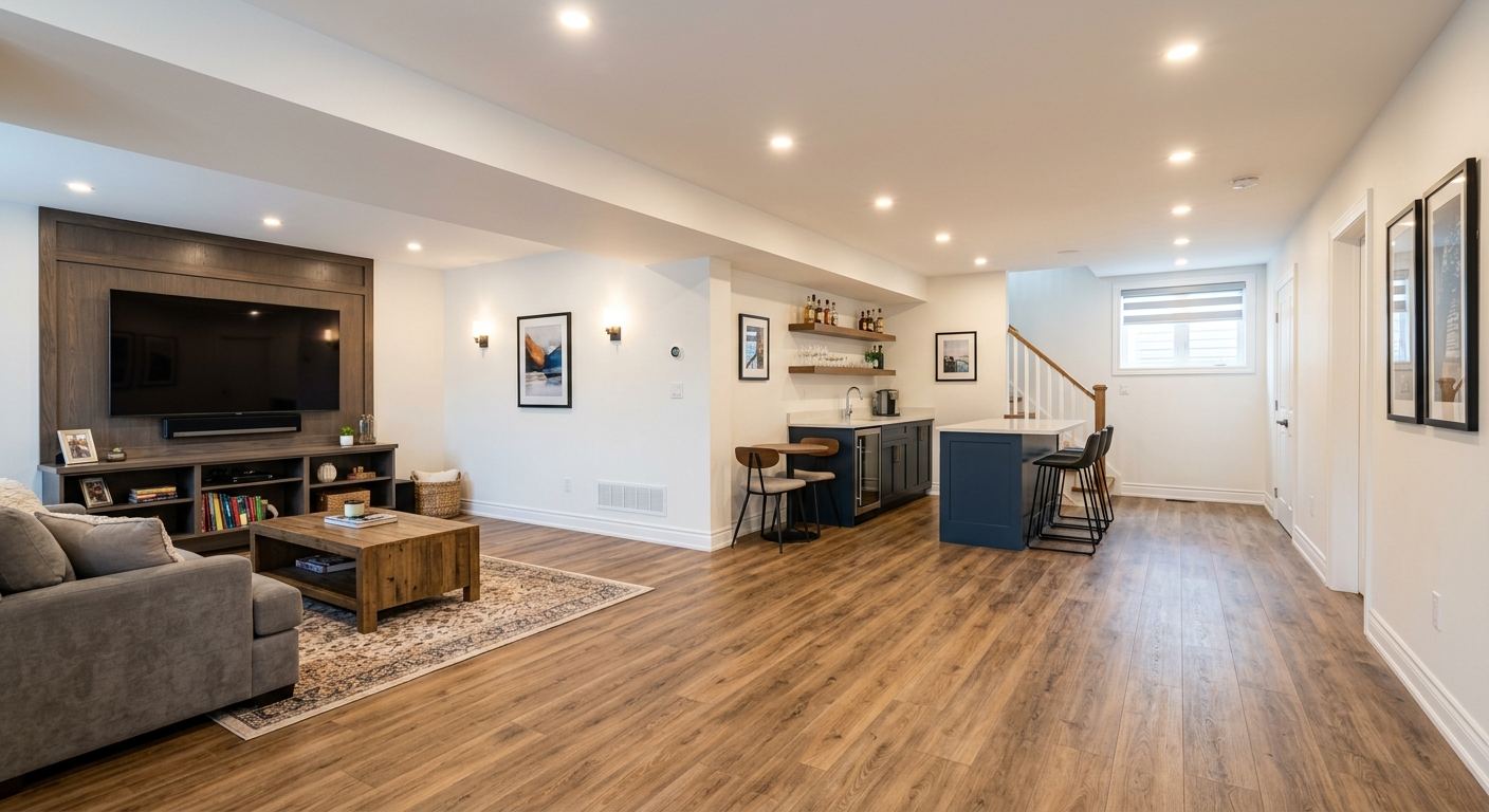 New basement finishing in Spallumcheen, British Columbia