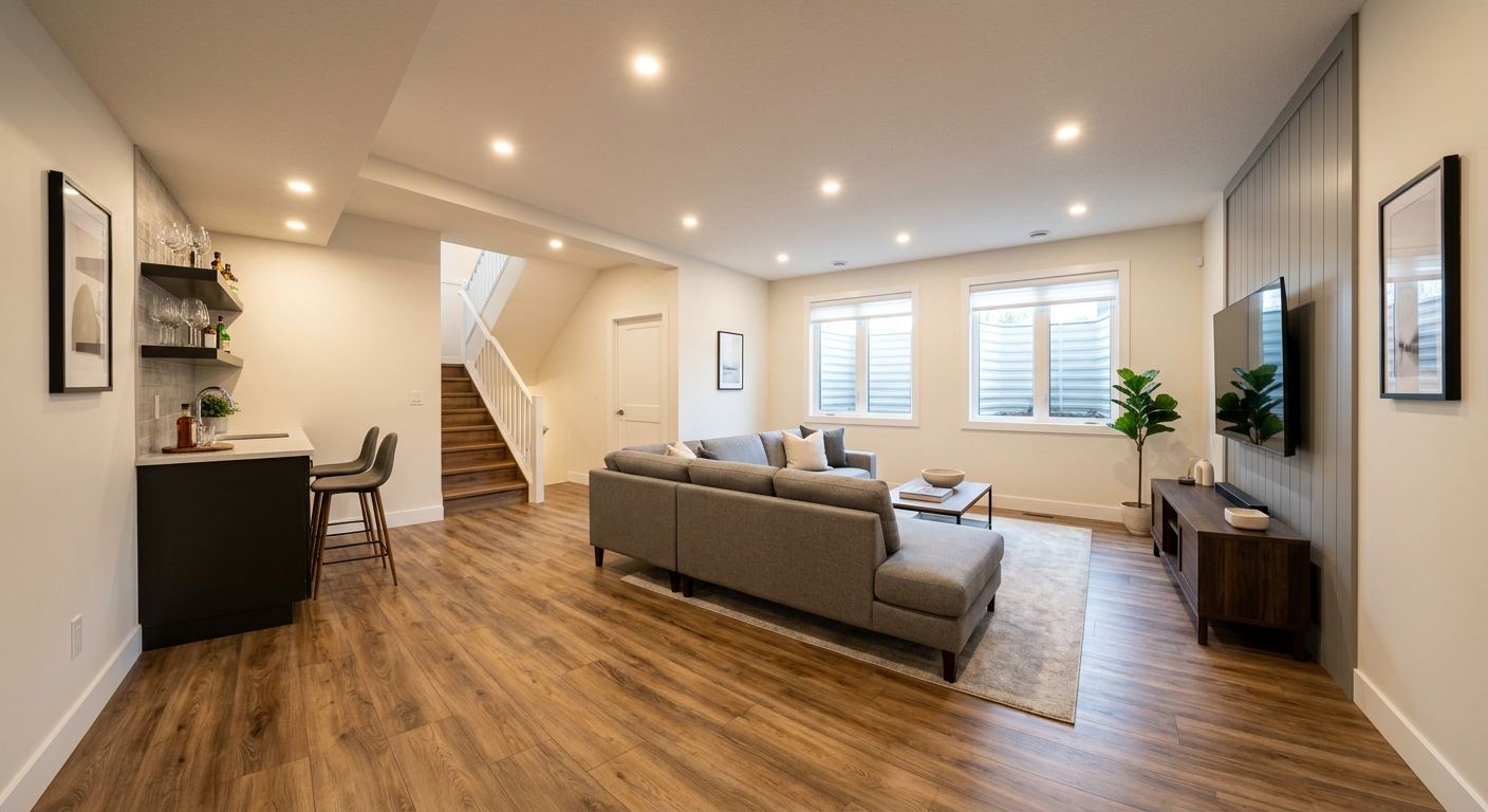 New basement finishing in Kitimat, British Columbia